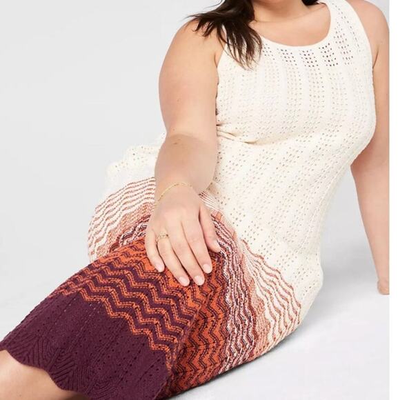 NWT Lane Bryant Eco-Friendly Chevron Striped Sweater Dress Women Size 26/28 - Picture 14 of 14